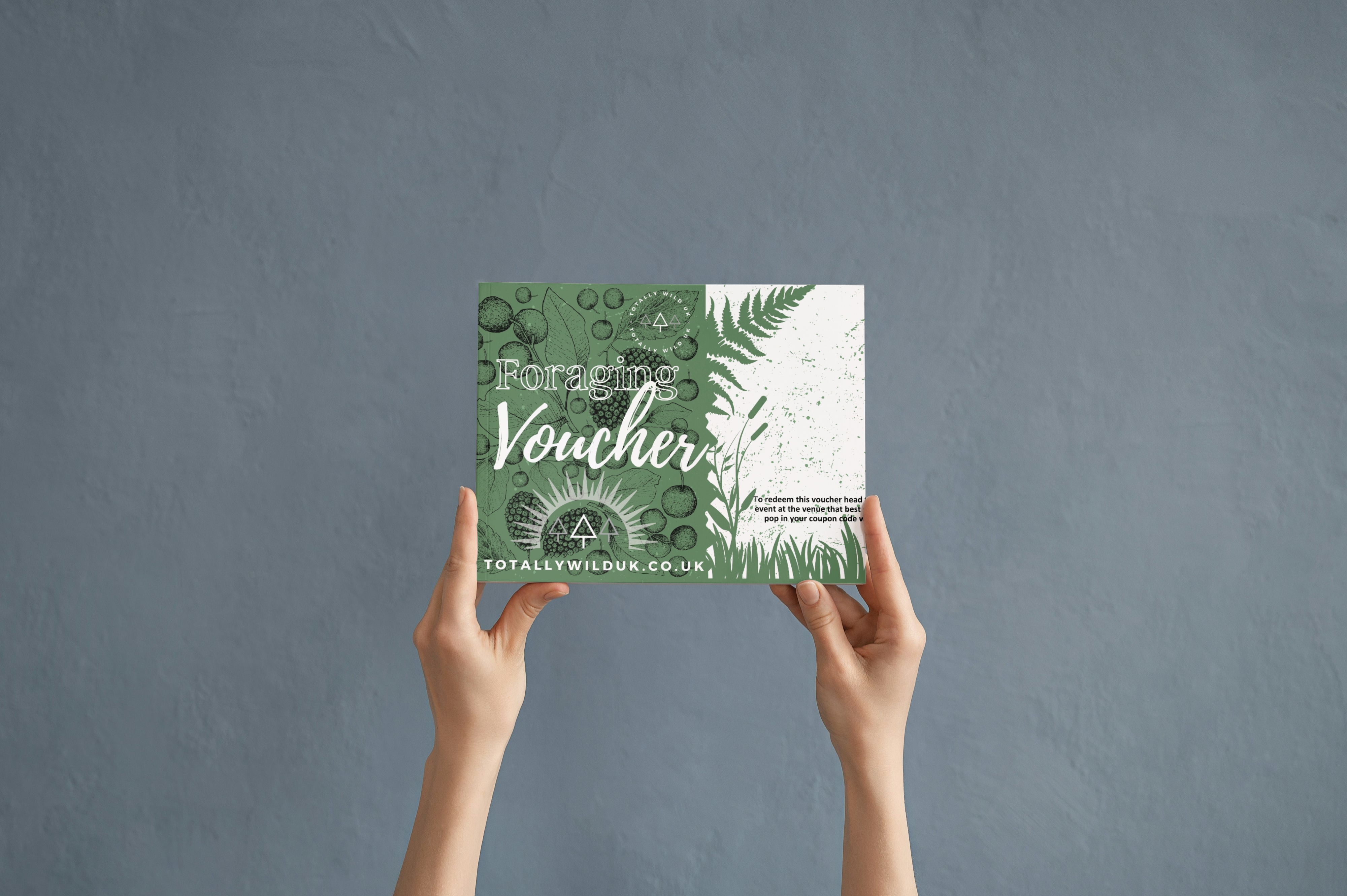 foraging course voucher in hands