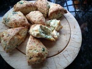 Wild Garlic and Cheese Scones