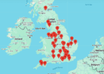 Map of Private Foraging Course Locations with Pins on it